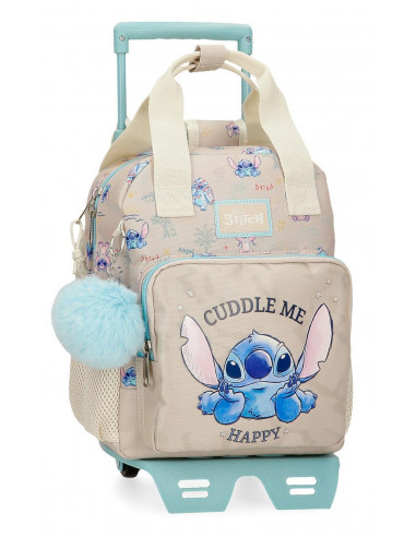 MOCHILA ADAP. C/CARRO 28CM. STITCH CUDDLE ME HAPPY